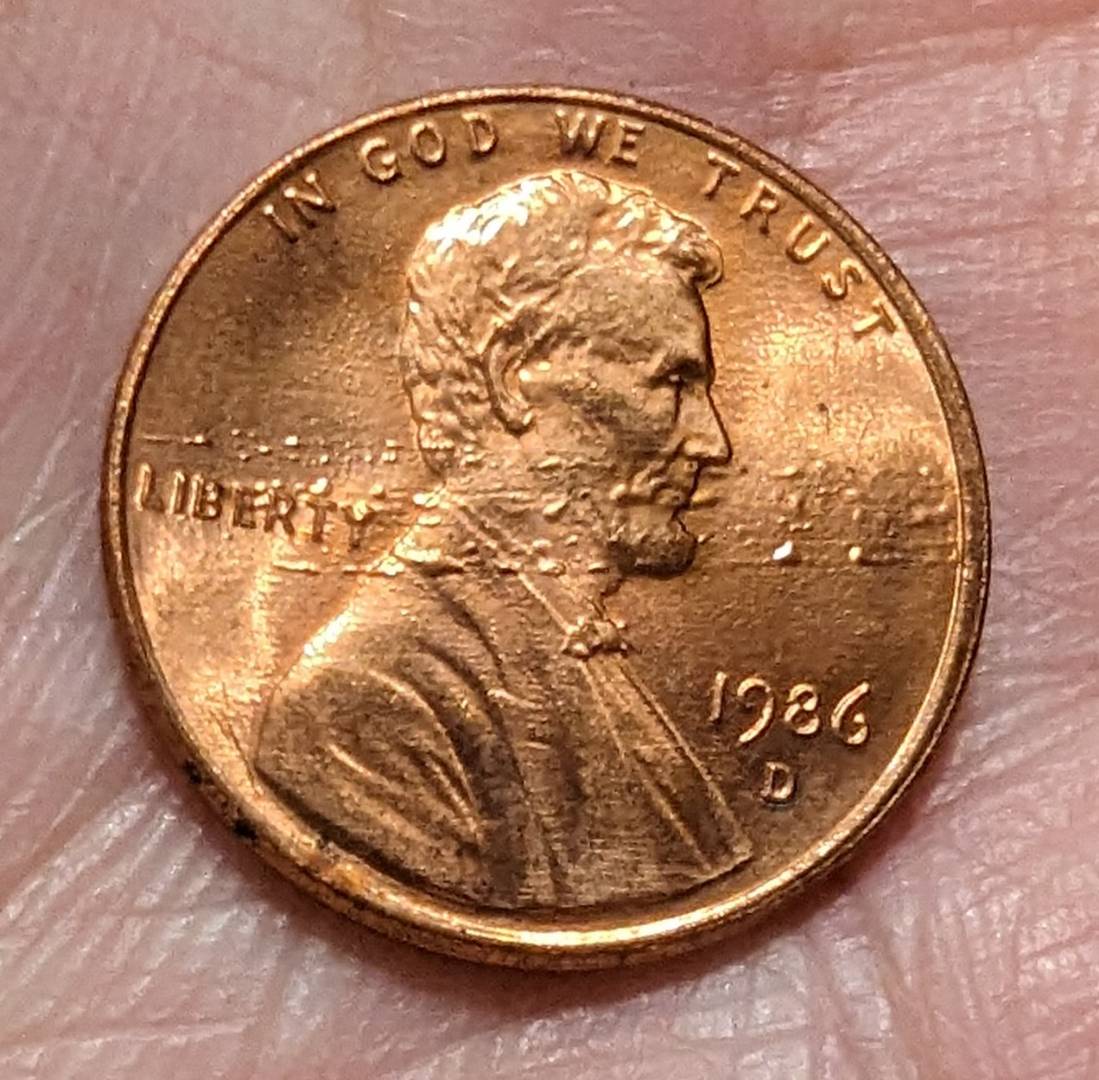 1986-D-Penny,-Is-This-Some-Kind-Of-Error?-Looks-Like-Brush-Trace