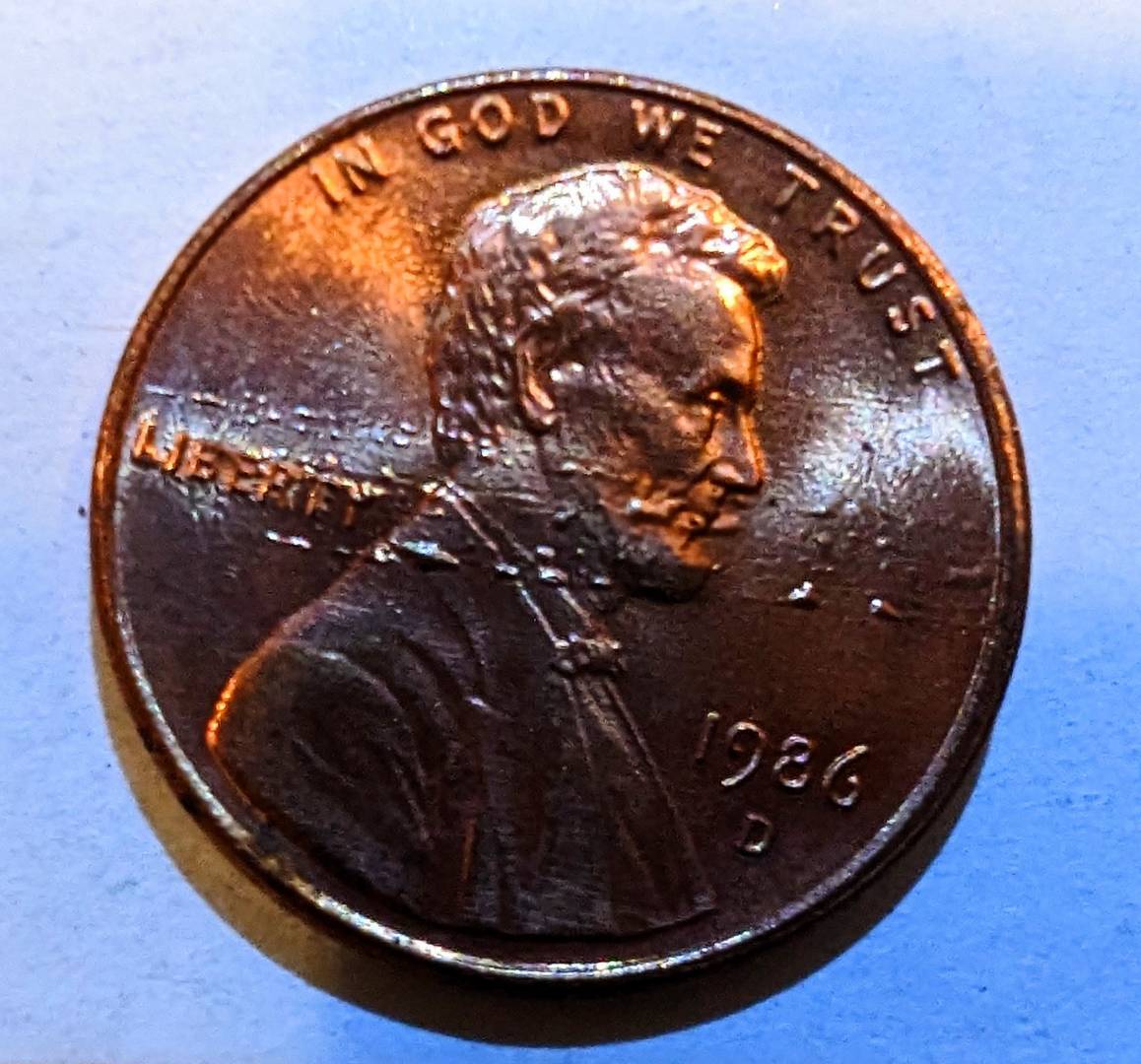 1986-D-Penny,-Is-This-Some-Kind-Of-Error?-Looks-Like-Brush-Trace