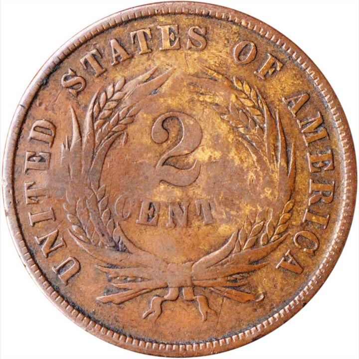 An-1864-Two-Cent-Piece-With-A-Patent-Medicine-Counterstamp-.