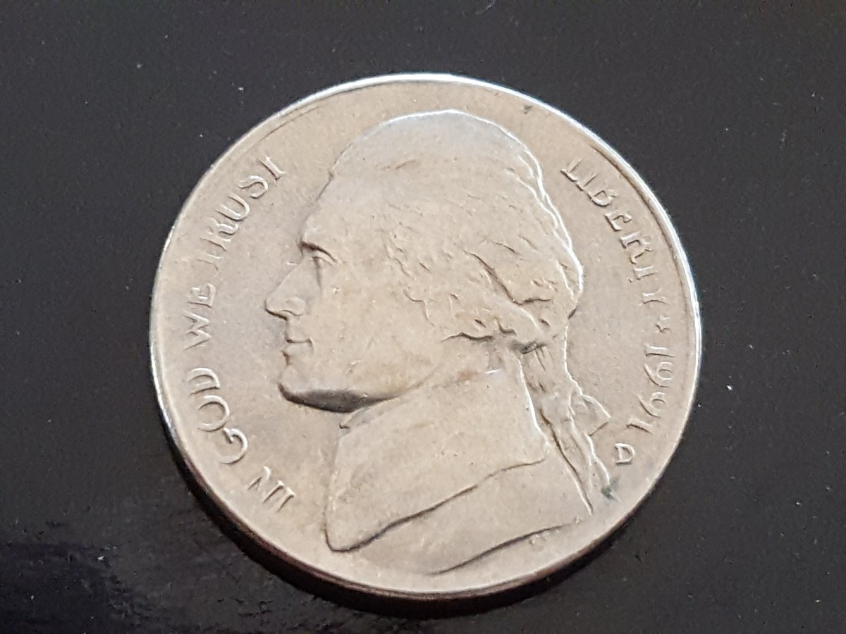 1991-D-Jefferson-Nickel-Struck-On-Improperly-Annealed-Planchet?