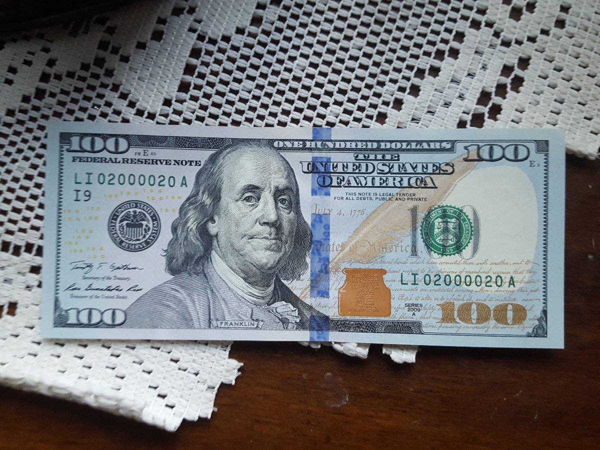 2009-A-Series-$100-Banknote.-Radar/Binary.