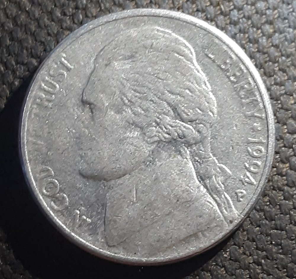 1994-P-Jefferson-Nickel.-Grease-Filled-Die-Error-