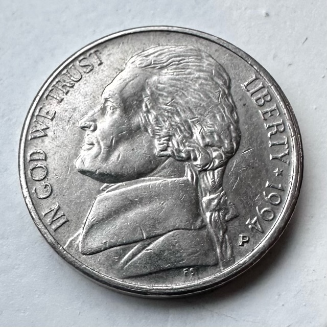 1994-P-Nickel:-Double-Sided-Jefferson-Reverse-Is-1964-Jefferson