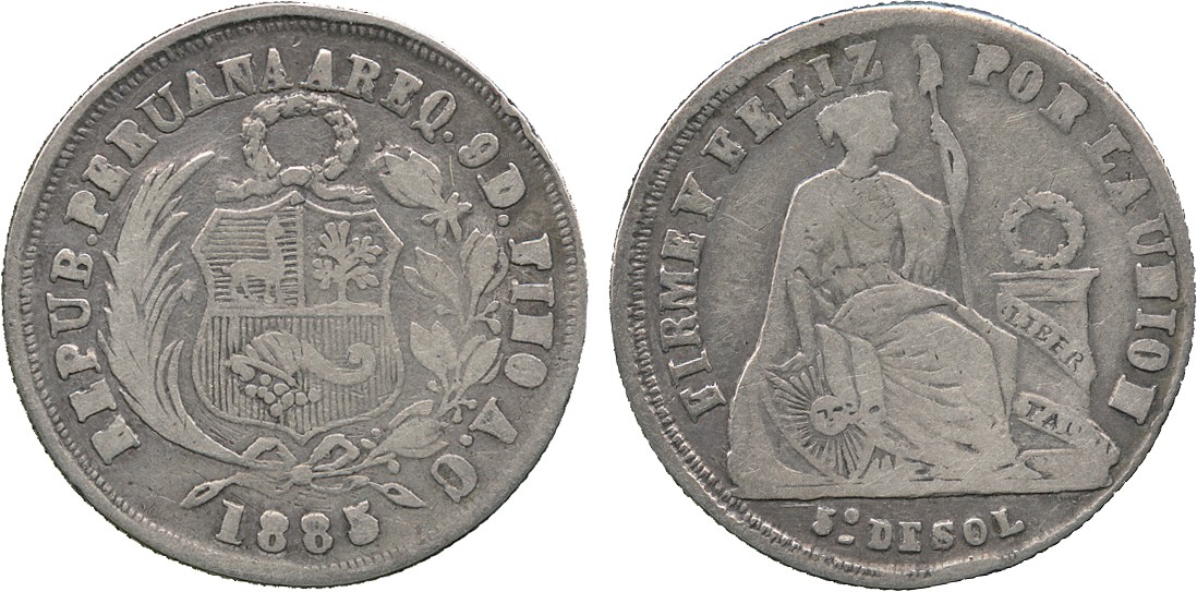 The-Very-Rare-Arequipa-1/5-Sol-Of-Peru---A-One-Year-Type