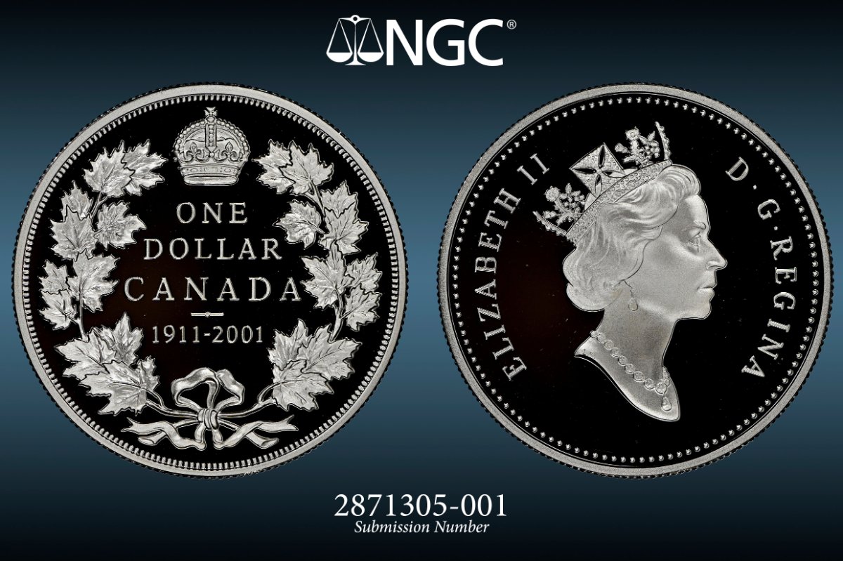 Just-Back-From-NGC-Grading,-2001-Canada-S$1-Silver-Dollar-Anniversary