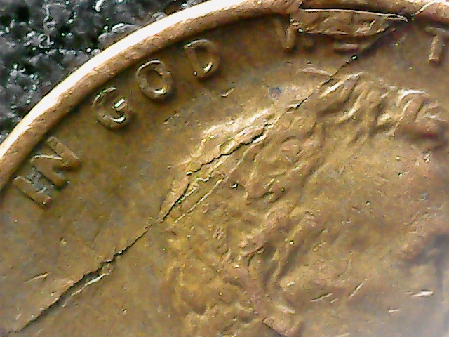 1974-D-Lincoln-Cent.rim-To-Rim-Die-Crack-W/2-Retained-Cuds