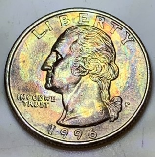 1996-Washington-Quarter-Rainbow-Toned