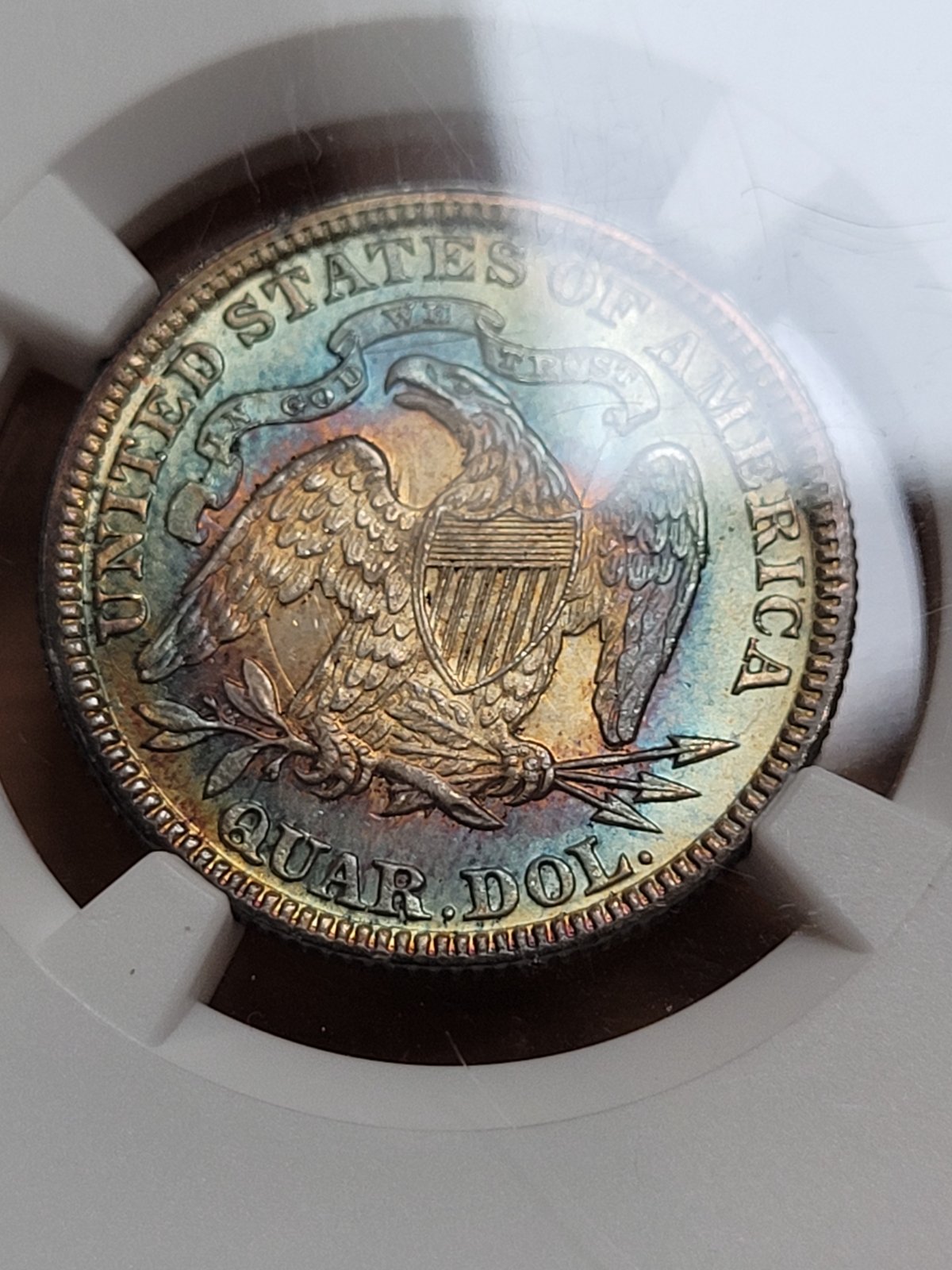 New-Snag:-1891-Seated-Quarter-NGC-MS-63-With-Some-Great-Toning