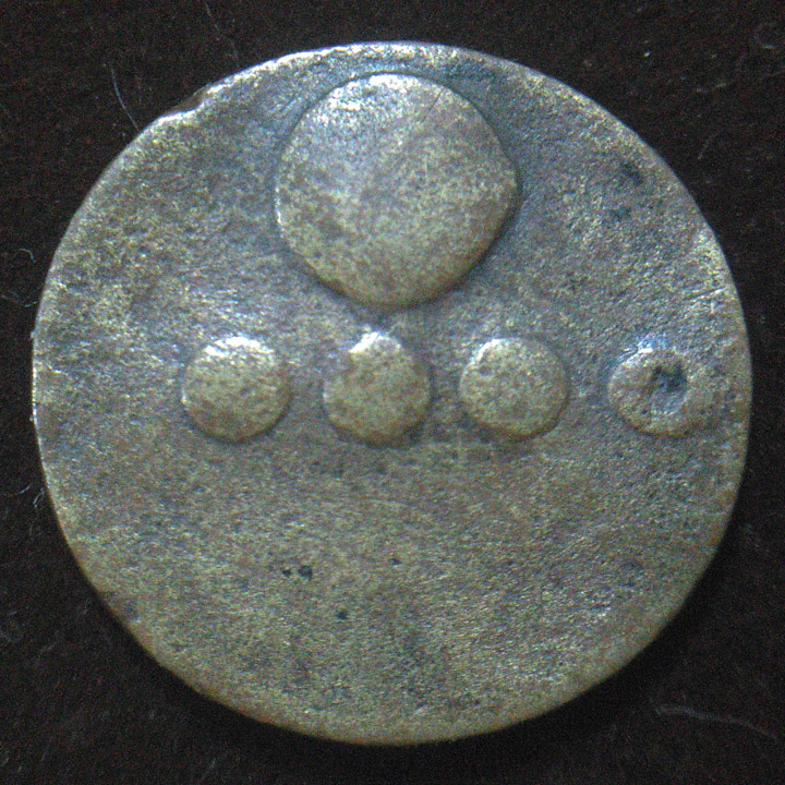 Odd-Brass-Token-?-With-A-Circle,-Small-Circles,-And-A-Hollow-Small-Circle