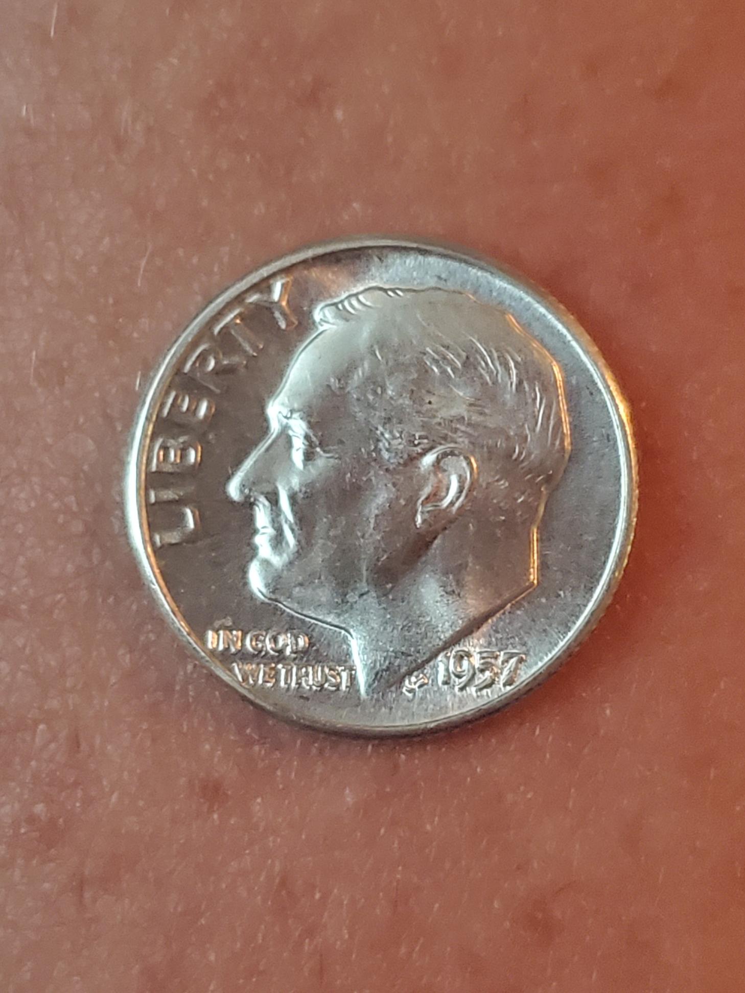 1957-Roosevelt-Dime-With-Errors-On-Both-Sides