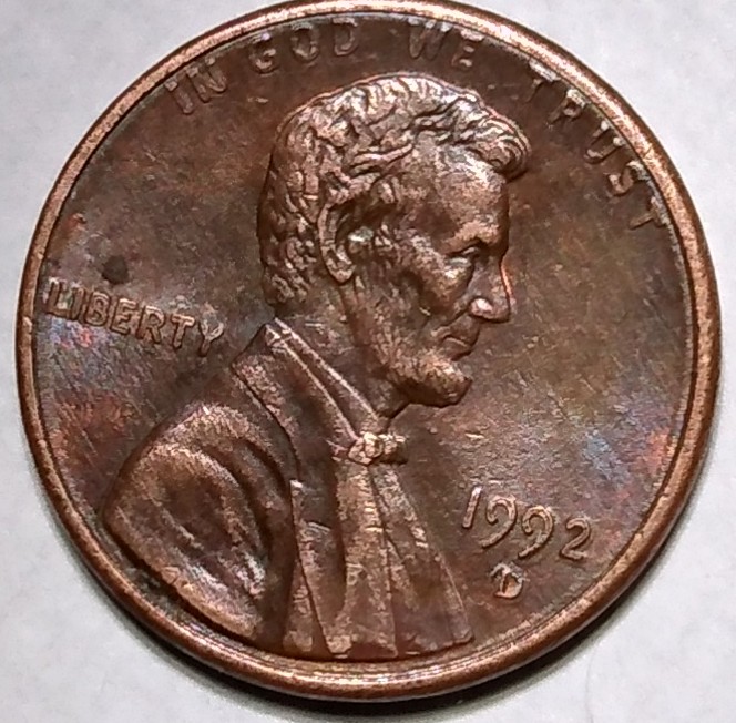 1992-D-Toned-Penny-I-Think-It's-Wide-AM-Bit-Not-Sure