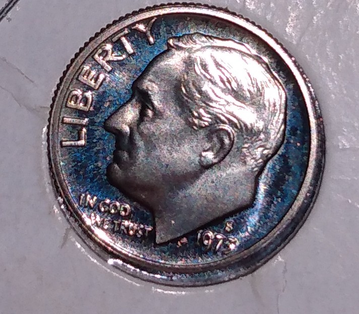Why-Does-This-1973-S-Dime-Look-Really-Shiny-But-When-I-Take-A-Pics-They-All-Look-Blue?