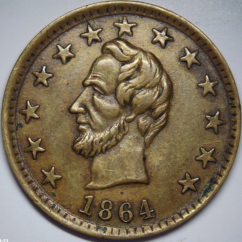 For-Opinions---1864-Civil-War-Token-Lincoln/Ok-127/248-Brass