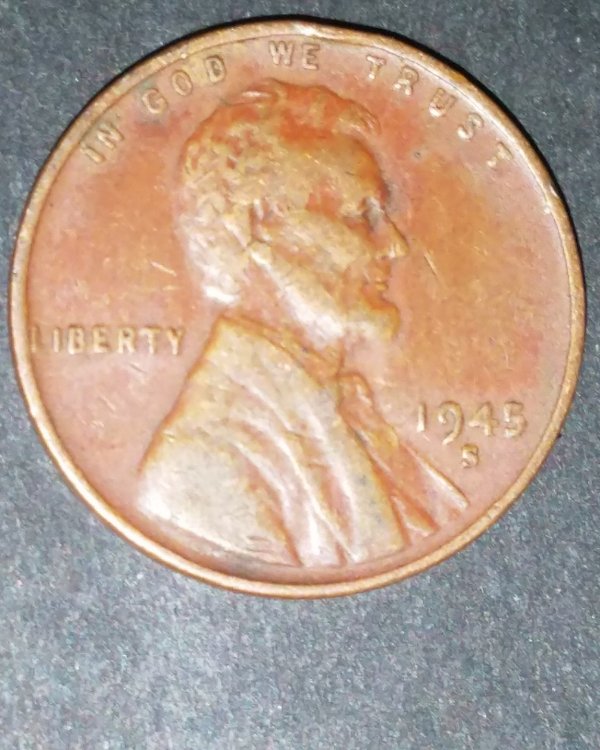 1945-S-Wheat-Penny-With-Smeared/Unusual-Back