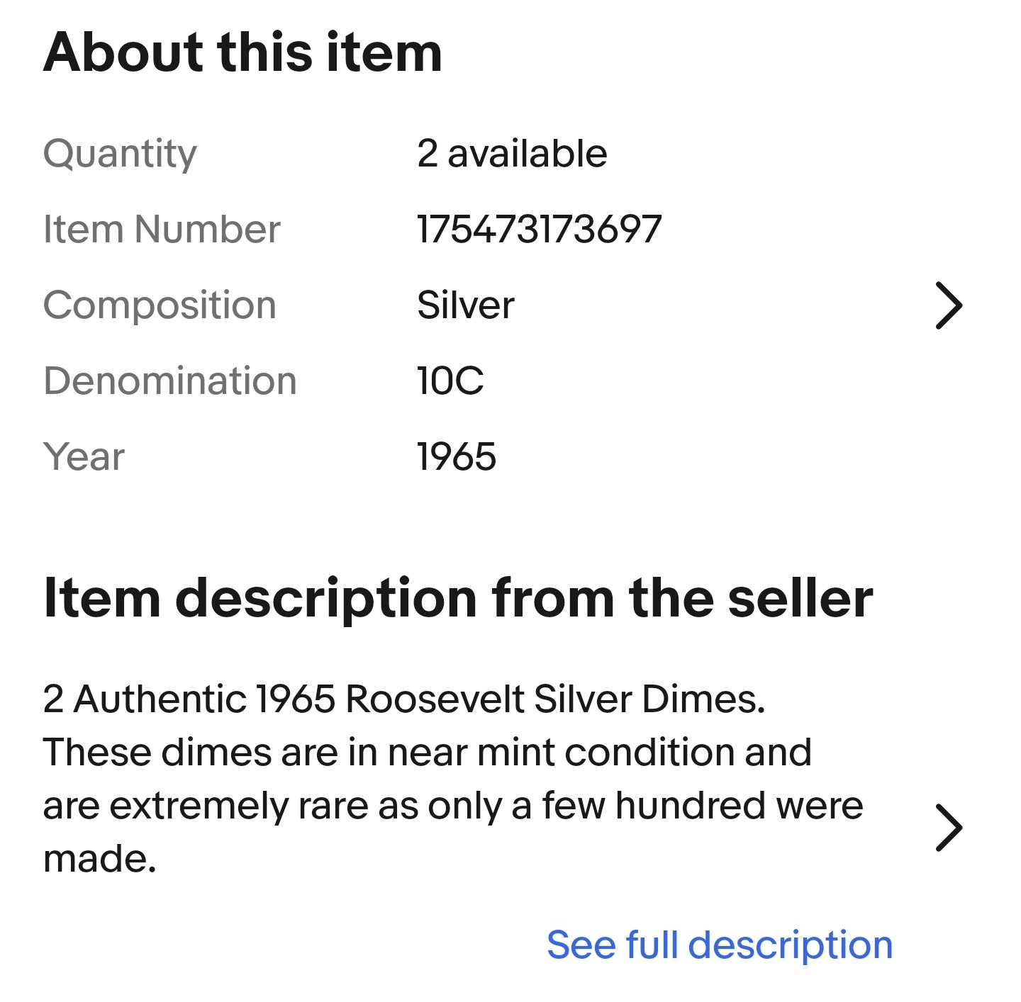 Silver-1965-Dimes-For-$2k-Ridiculous-Listing