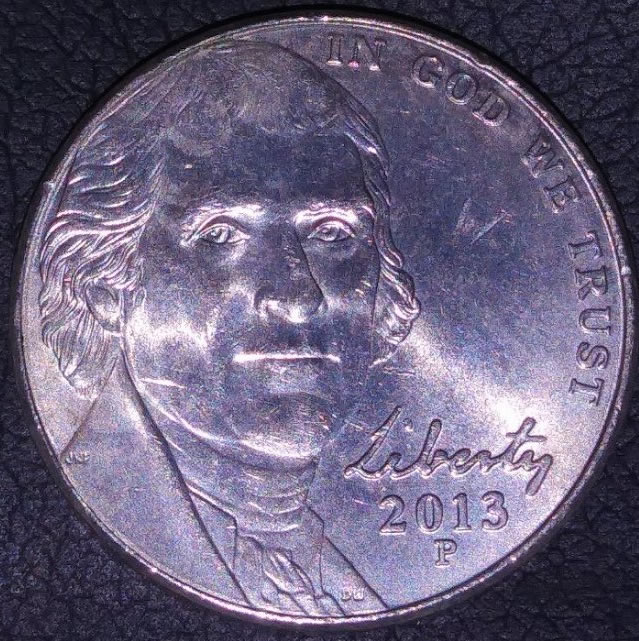 2013-P-Jefferson-Nickle-Missing-Reverse-Clad-Layer.