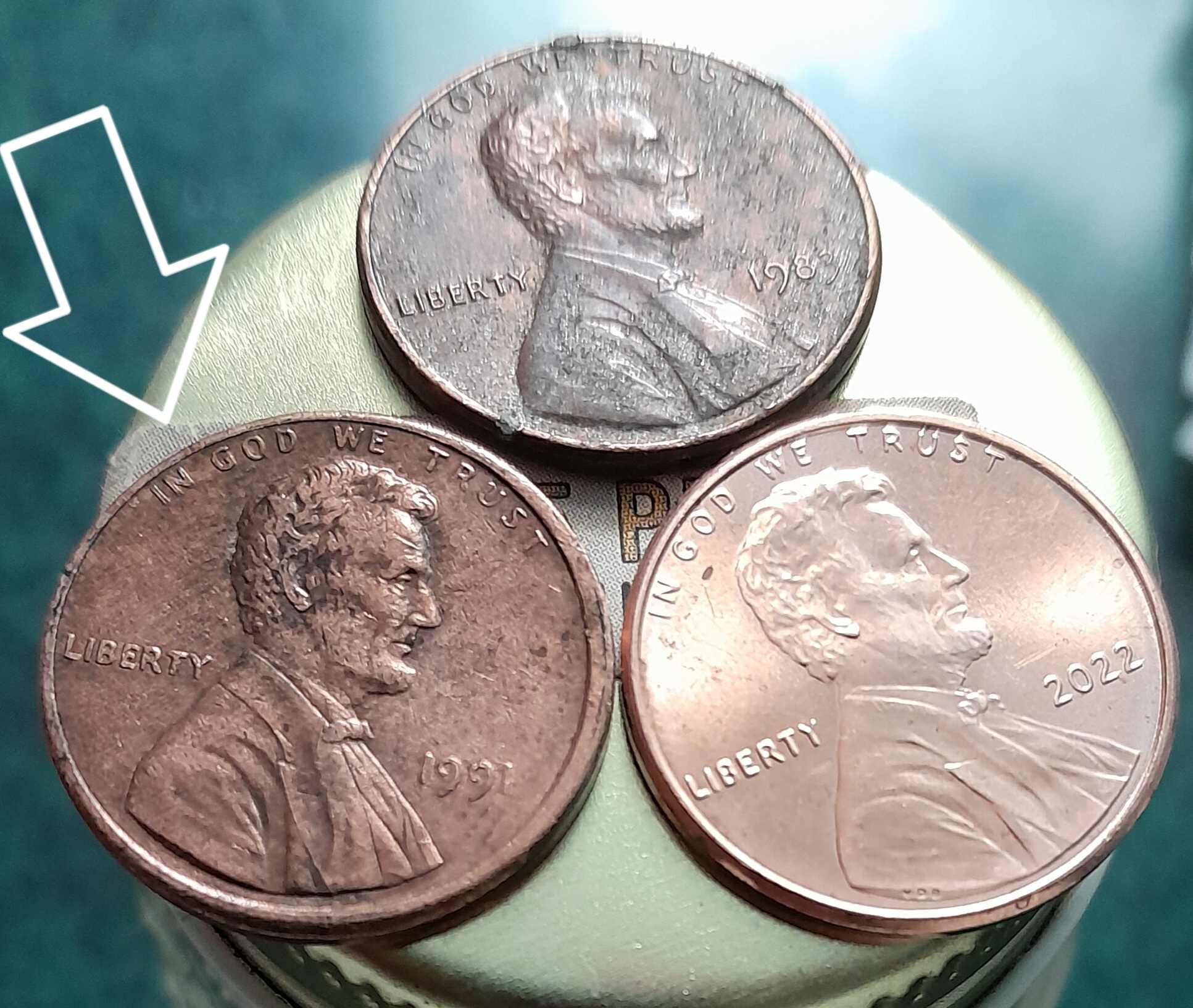 1991-Lincoln-Penny-Different-Color