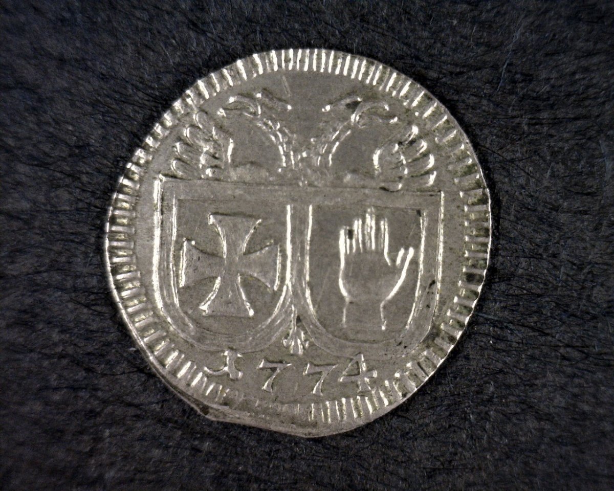 One-Sided-1774-Coin.-Id:-Hall-Pfennig