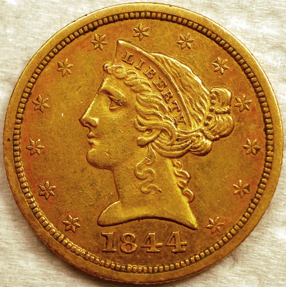 2nd-Newp-For-Grading:--1844-O-Half-Eagle