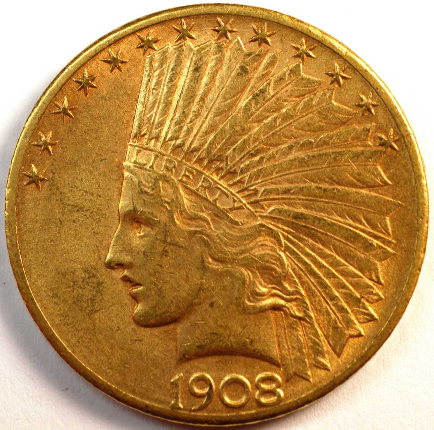 1908-D-With-Motto-Gold-Eagle-For-Grading