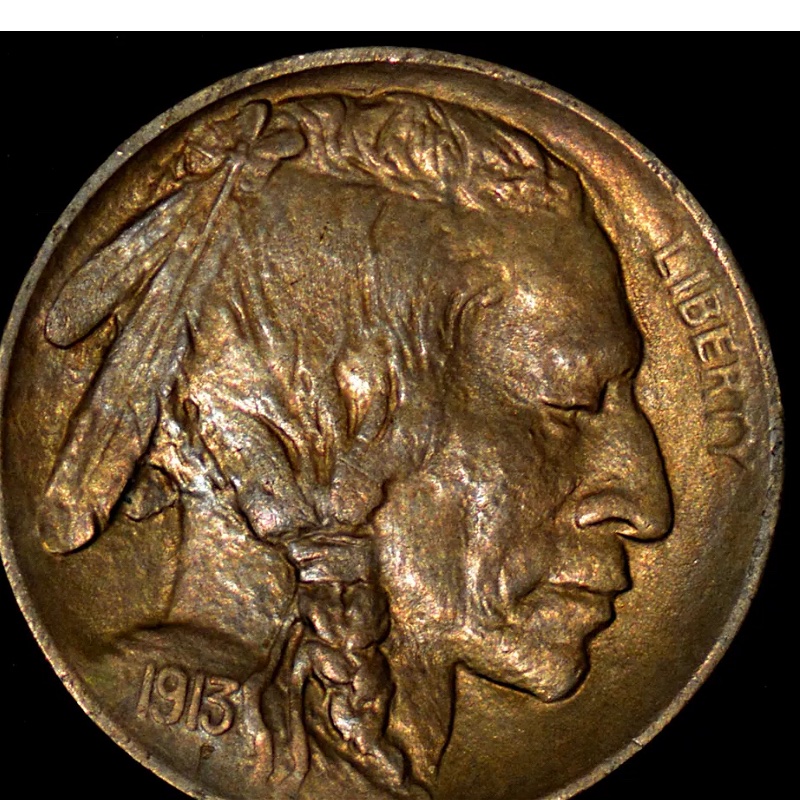 1913-P-Type-1-Buffalo-Nickel-With-A-Deep-Tone