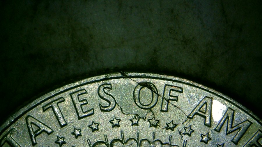 1964-Kennedy-Half-Cracked-And-Struck-Through