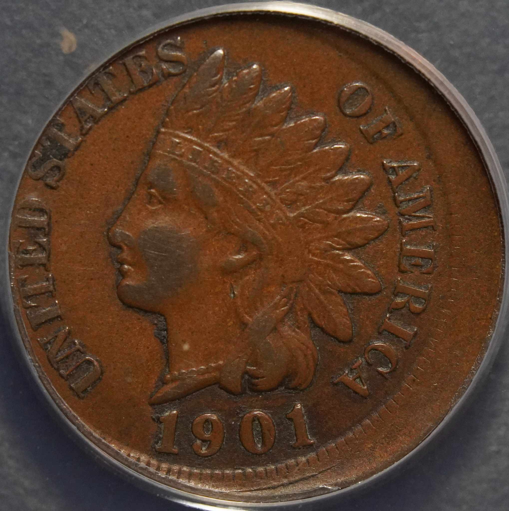 ANACS-20%-Off-Center-Error-Indian-Cent.-1901