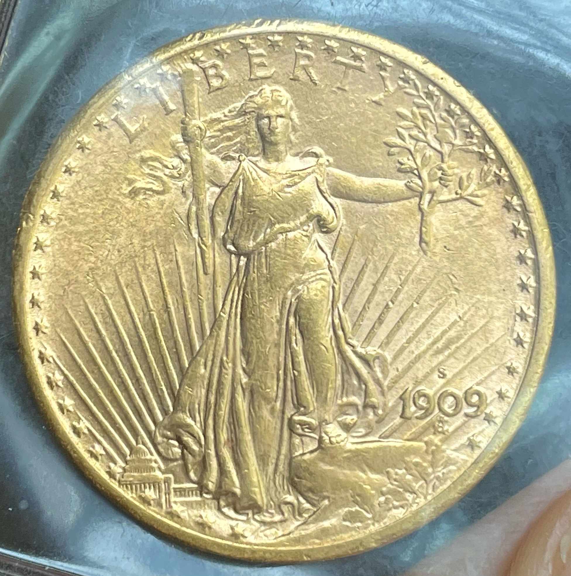 1909-S-Saint-Gaudens-$20-Gold-For-Grading