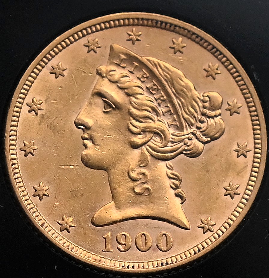 1900-$5-Gold-Coronet-Head-For-Grading