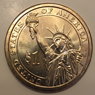 2007-D-George-Washington-Dollar,-Raised-Element-On-Rim.