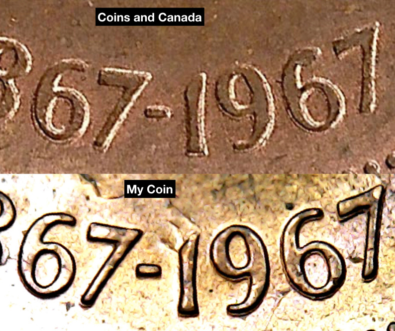 1967-1-Cent-Double-Date,-Matches-The-One-On-Coins-And-Canada