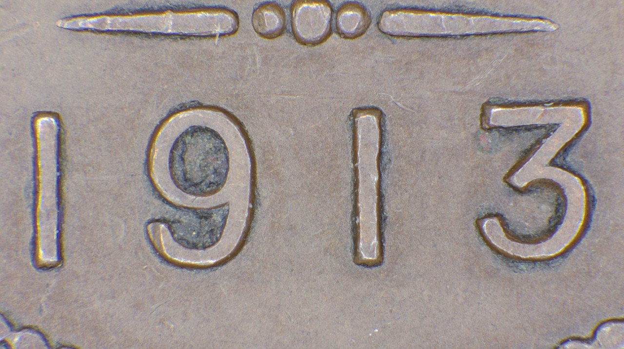 1913-Newfoundland-Cent,-Repunched-3,-Or-Normal?