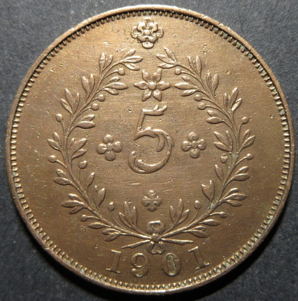 Azore-5-Reis-1901,-Was-This-Coin-Cleaned?