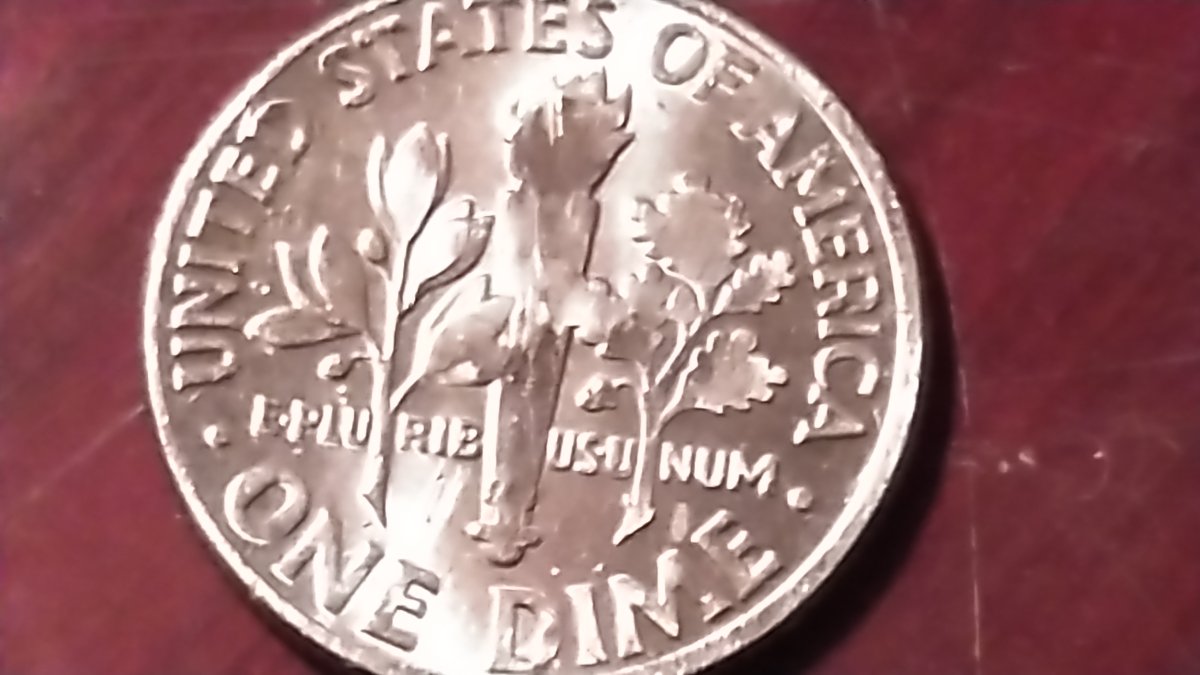 2012-P-Dime-Error-Front-An-Back.-Blank-Torch-And-Branches-On-Back,-Blank-On-Chin