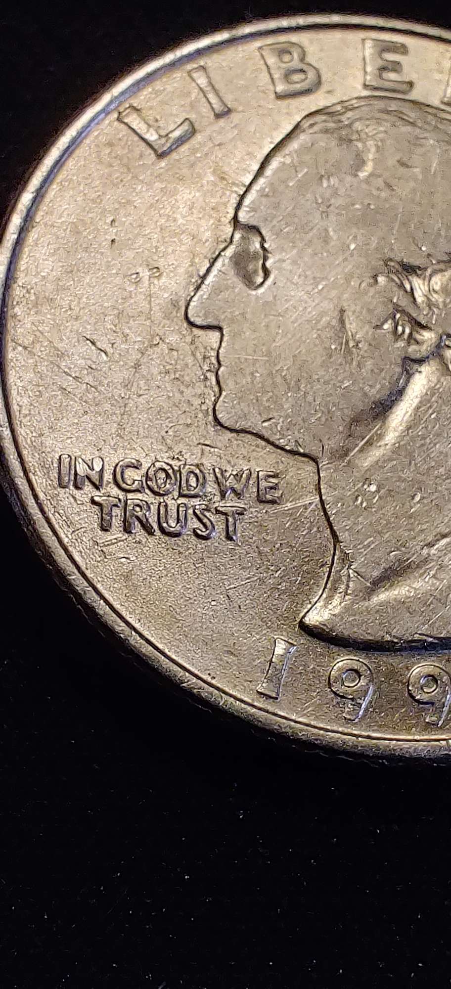 1995-D-Washington-Quarter-W/Flat-Bust-On-Obverse