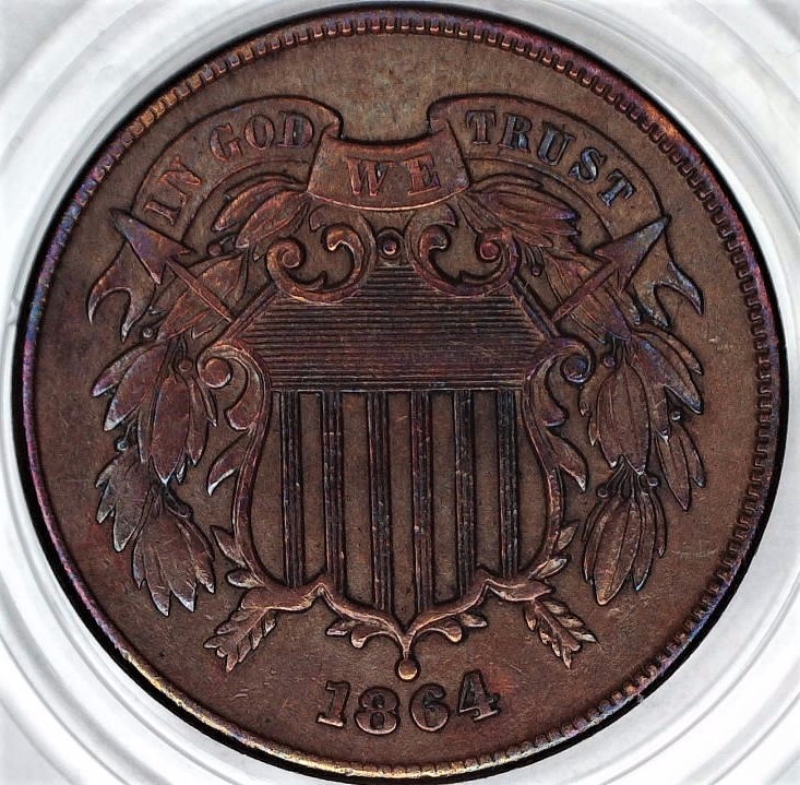 1864-2-Cent,-For-Grading