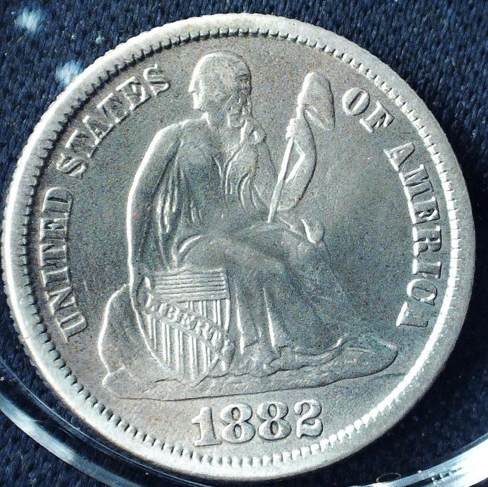 1882-Seated-Liberty-Dime,-For-Grading