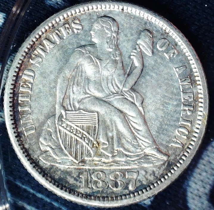 1887-10c-Seated-Liberty,-For-Grading.