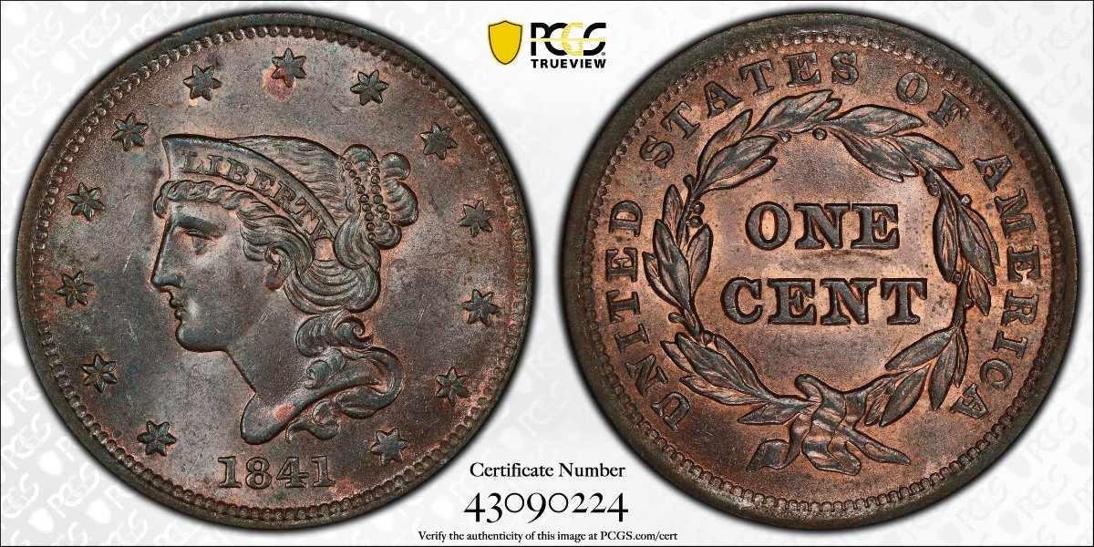 1841-Large-Cent,-For-Grading