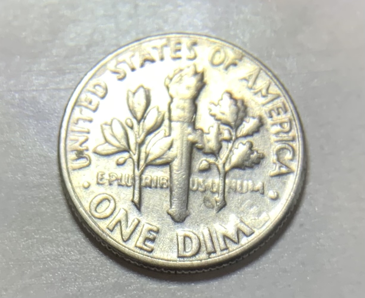 1980-D-Roosevelt-Dime-Very-Weak/Missing-'E'-On-Reverse