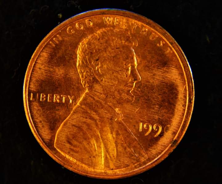 1990-Lincoln-Cent-Odd-Abrasion-/-Polishing