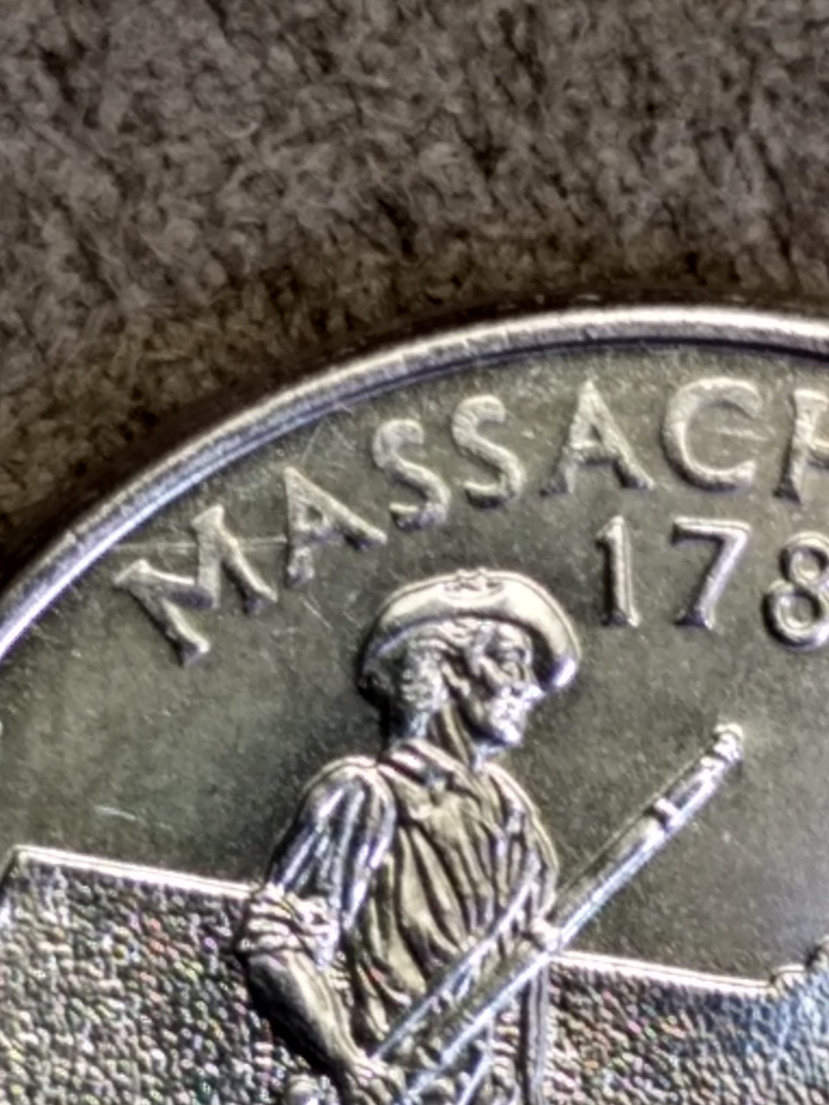 2000-P-Mass.-State-Quarter-Wire-Damage?--Multiple-Coins-Progressive-Damage?