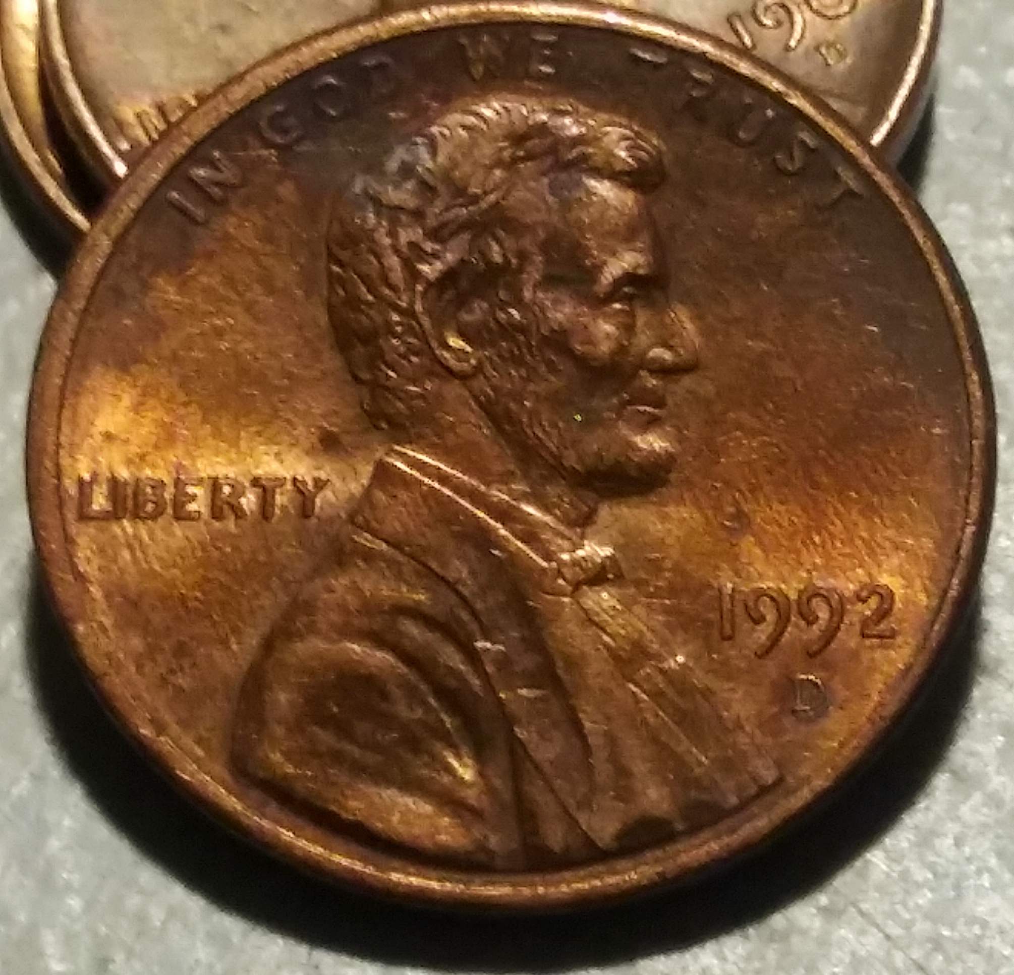 1992-D-Lincoln-Cent-Off-Center-And-A-Tad-Heavy