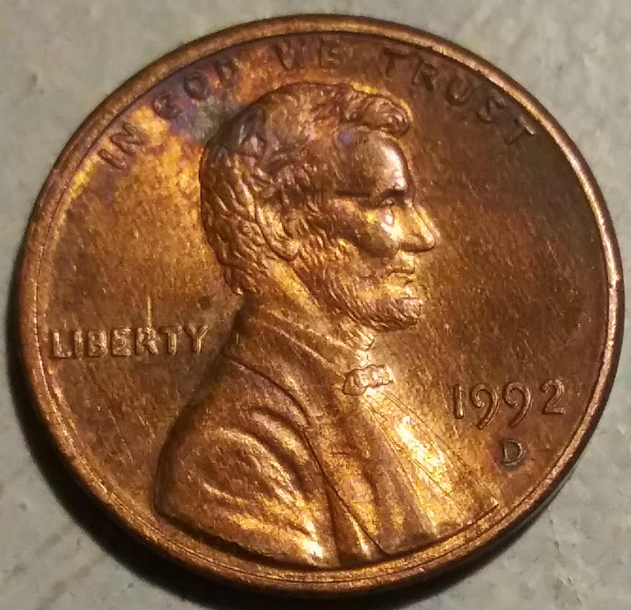 1992-D-Lincoln-Cent-Off-Center-And-A-Tad-Heavy