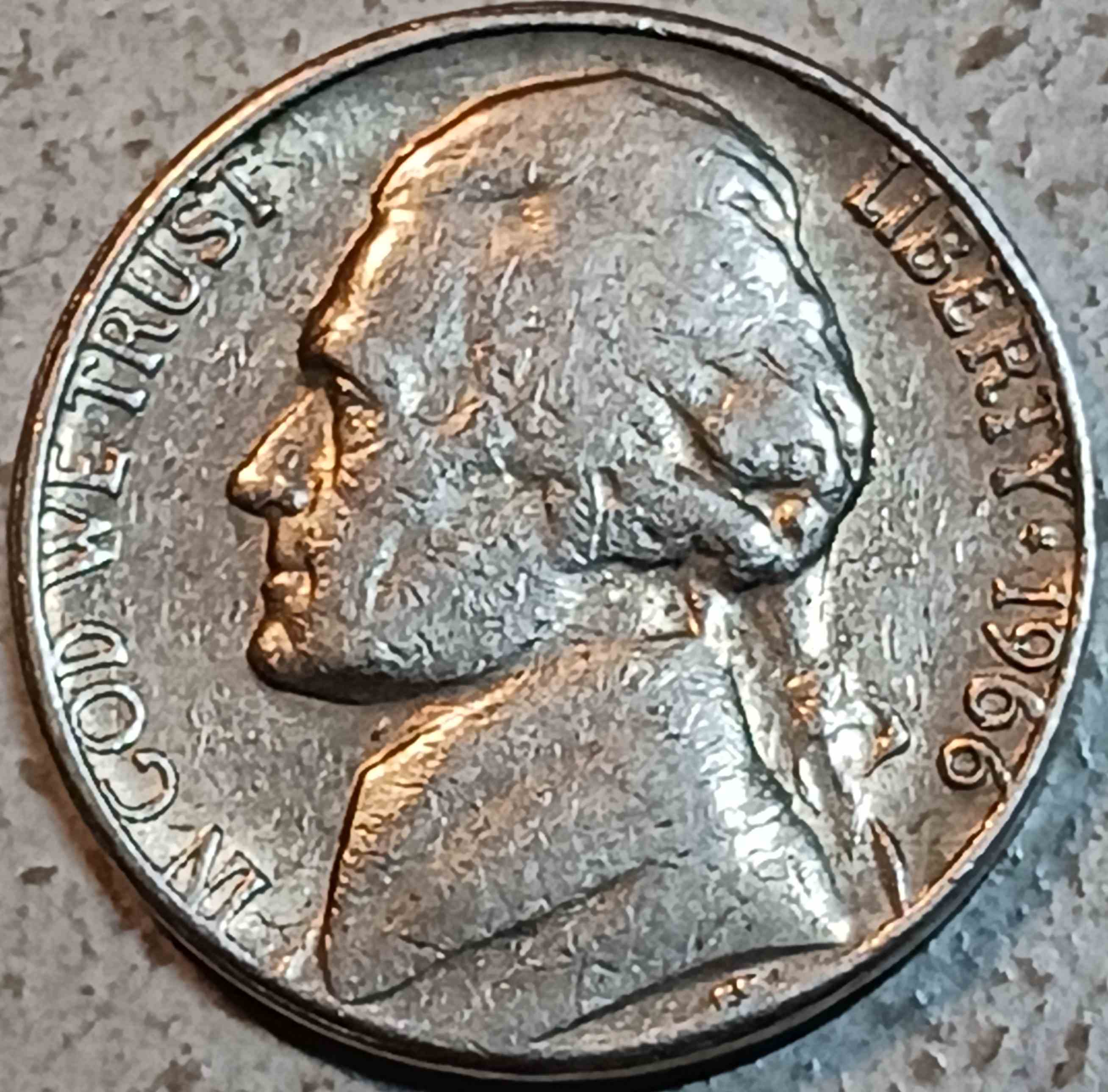 1966-Jefferson-Nickel.-Reverse-Cud?-Rim-Issues.-Damage?