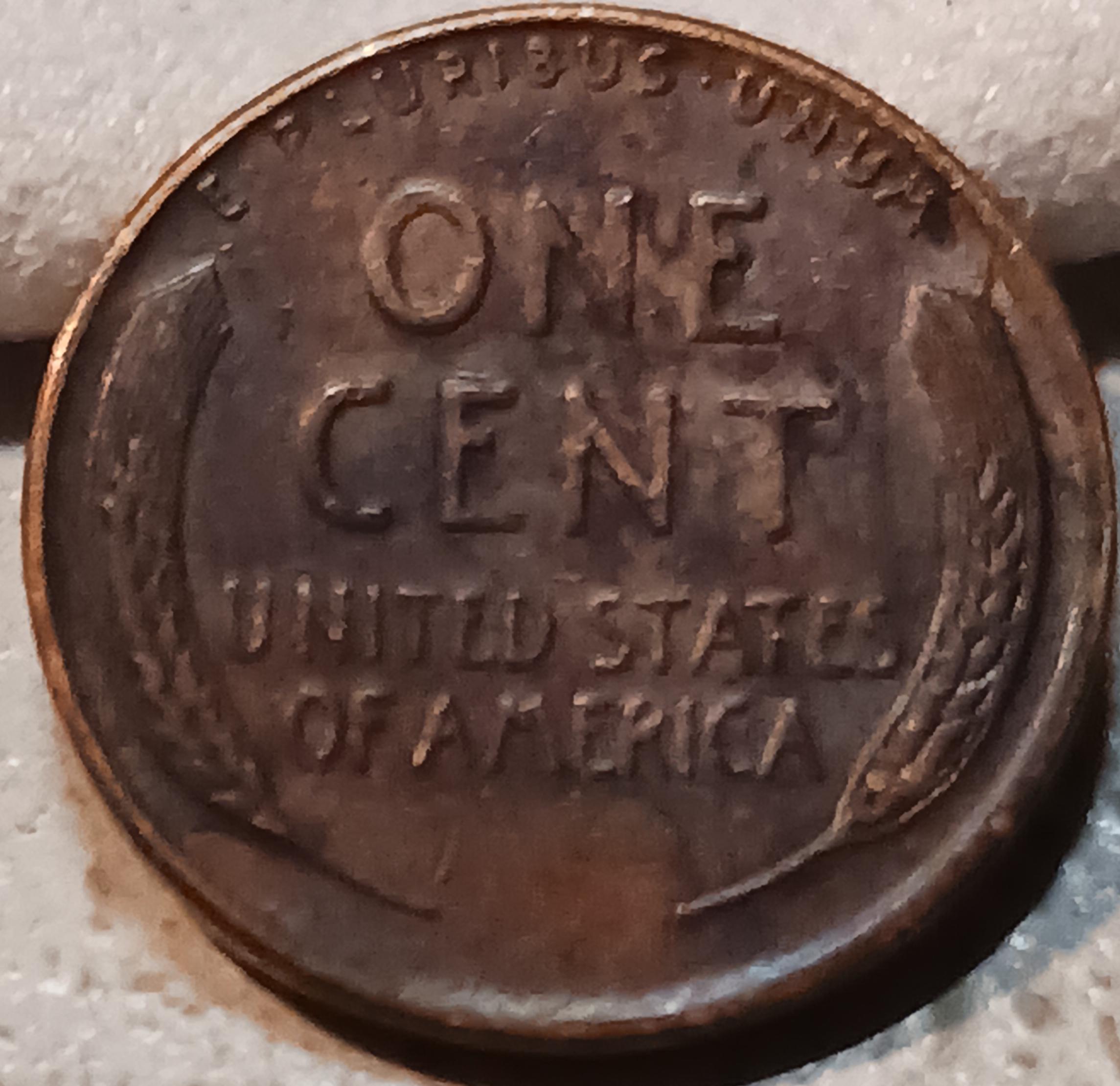 1955-D-Lincoln-Wheat-Pennies---Dark-And-Marbled-Looking-Along-With-Lamination