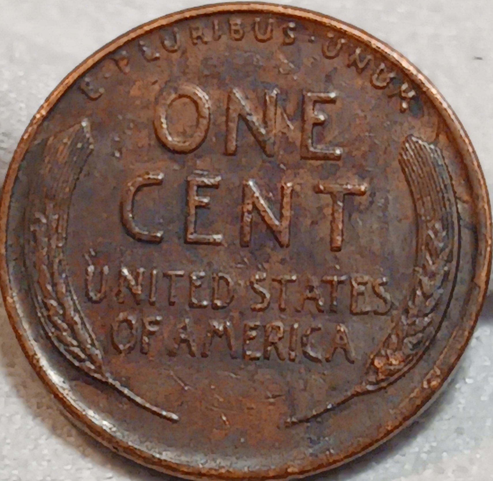 1955-D-Lincoln-Wheat-Pennies---Dark-And-Marbled-Looking-Along-With-Lamination
