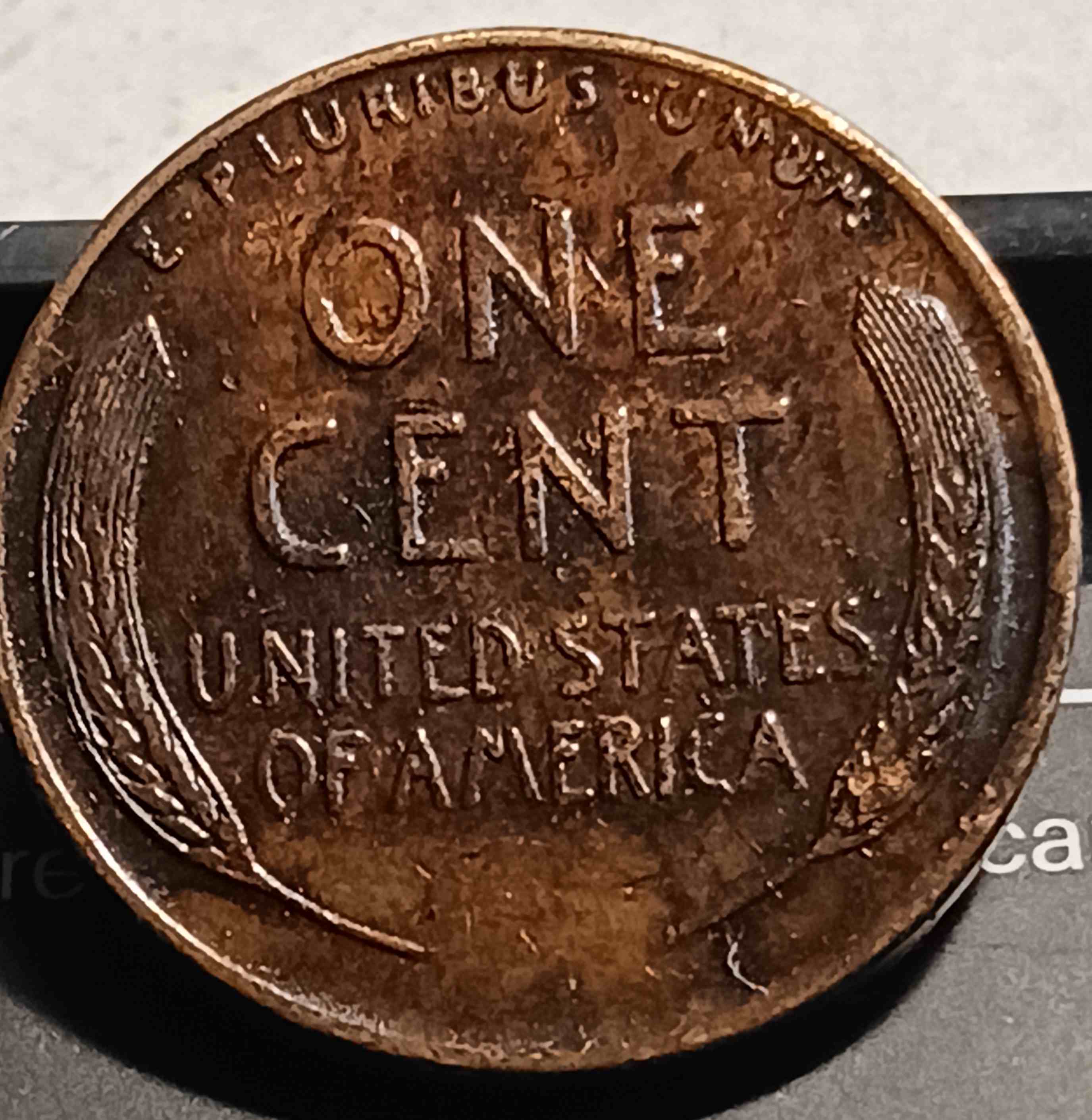 1955-D-Lincoln-Wheat-Pennies---Dark-And-Marbled-Looking-Along-With-Lamination
