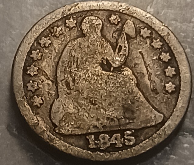1845-Silver-Half-Dime.--Line-On-The-Obverse-Right-Side?