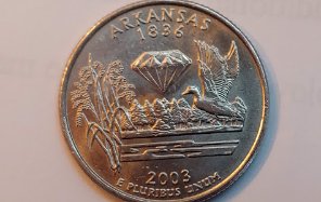2003-Arkansas-Quarter-Die-Break-On-Reverse-And-Cud-On-Rim-Obverse